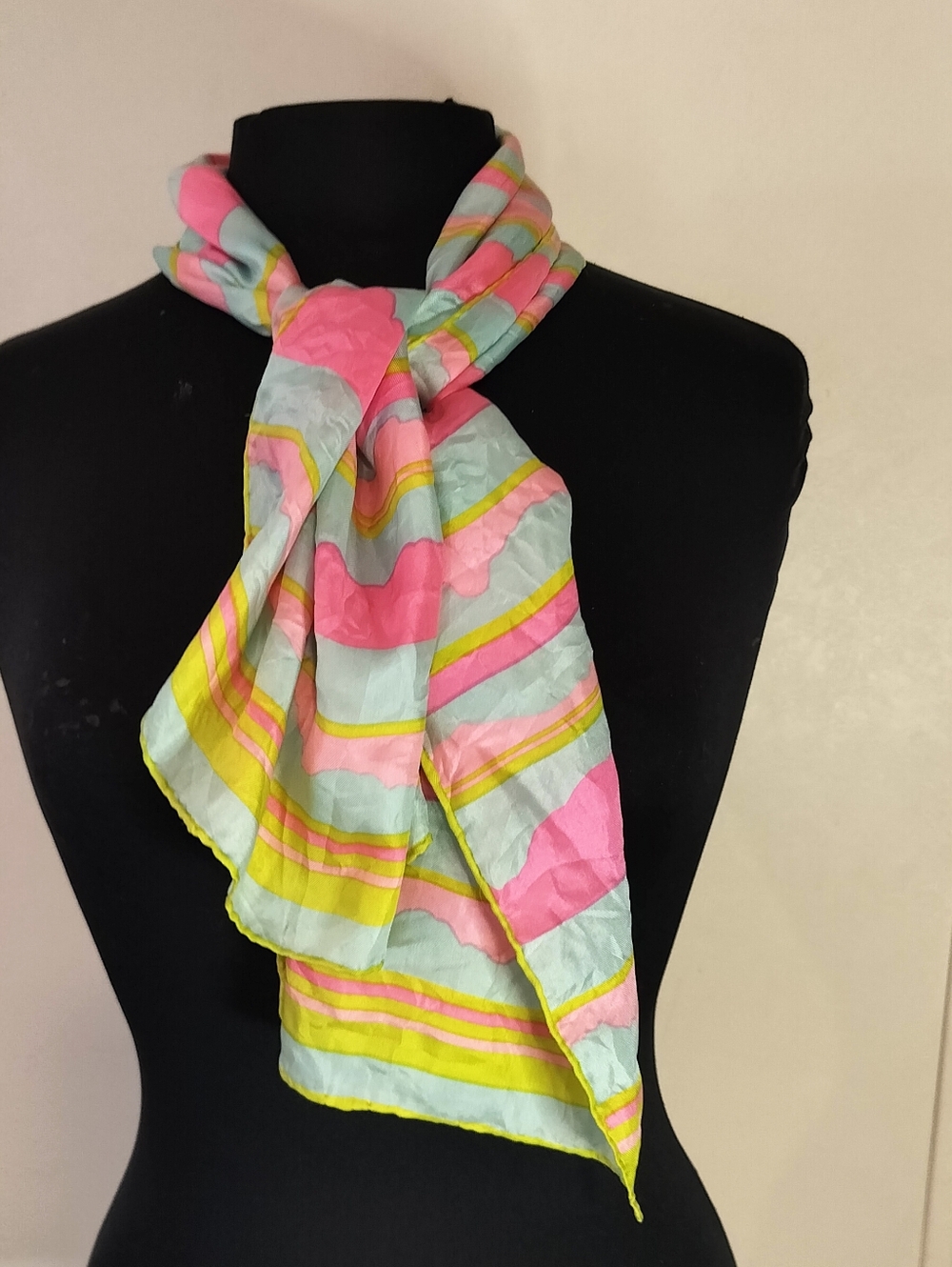 Pastel Stripe Lightweight Women's Scarf in Pink and Mint